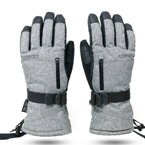 Waterproof Thermal Ski Gloves With Touchscreen Index Finger For Men Women 32953164624-grey-XL