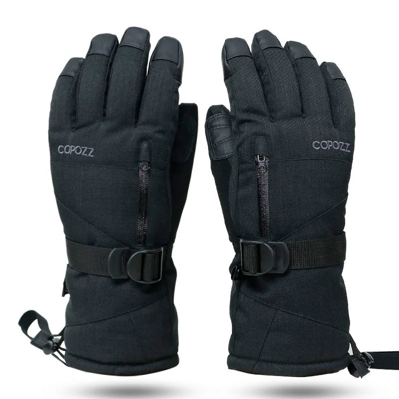 Waterproof Thermal Ski Gloves With Touchscreen Index Finger For Men Women 32953164624-grey-XL