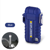 Waterproof Usb Rechargeable Double Arc Plasma Lighter For Valentines Gifts For Him 1005009336795947-F33-red