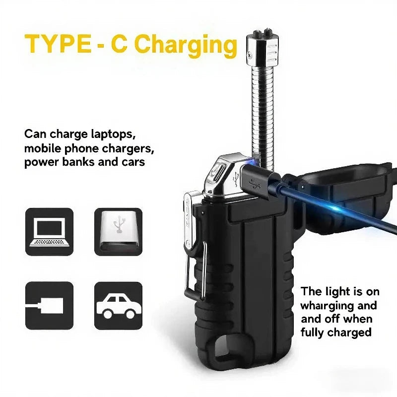 Waterproof Usb Rechargeable Double Arc Plasma Lighter For Valentines Gifts For Him 1005009336795947-F33-red