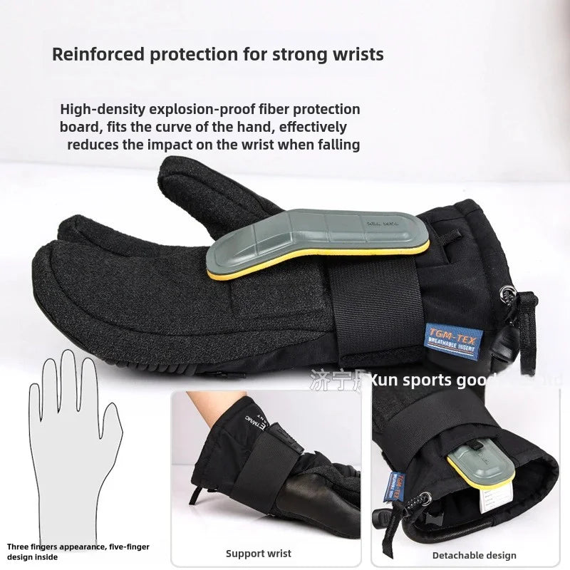 Waterproof Winter Ski Snowboard Gloves With Wrist Guards For Adults 1005008211895196-hei-3-XL