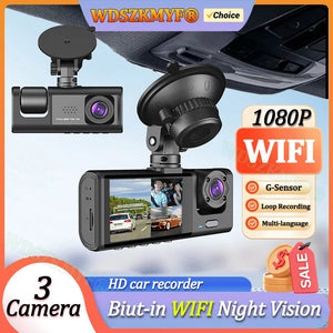 Wifi App Control 3 Channel 1080P Car Dash Cam Recorder 1005007458280844-X85-WIFI-2CAM-NONE