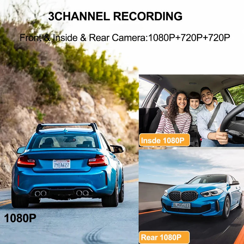 Wifi App Control 3 Channel 1080P Car Dash Cam Recorder 1005007458280844-X85-WIFI-2CAM-NONE
