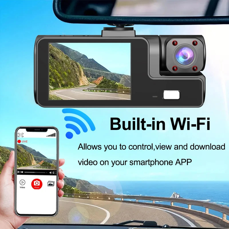 Wifi App Control 3 Channel 1080P Car Dash Cam Recorder 1005007458280844-X85-WIFI-2CAM-NONE