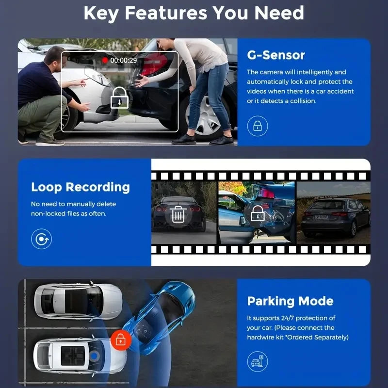 Wifi App Control 3 Channel 1080P Car Dash Cam Recorder 1005007458280844-X85-WIFI-2CAM-NONE