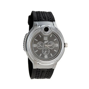 Windproof Refillable Gas Lighter Watch for Outdoor Use