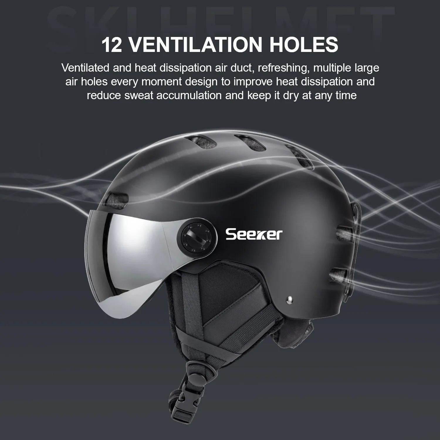 Windproof Warm Ski Helmet With Goggles Lightweight Impact Resistant Protection 1005010231407451-light cyan-L  59-61CM