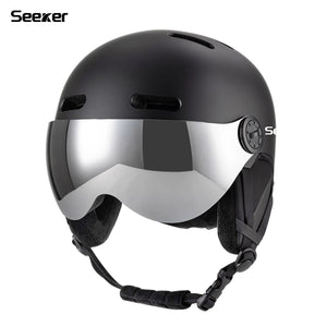 Windproof Warm Ski Helmet With Goggles Lightweight Impact Resistant Protection 1005010231407451-light cyan-L  59-61CM