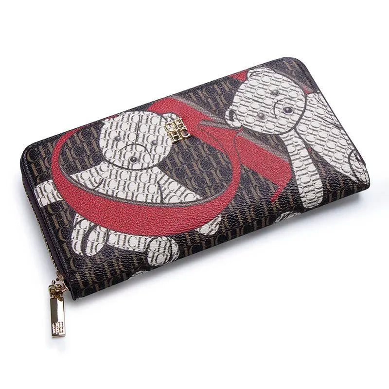 Women Pu Zipper Wallet With Valentines Gifts For Her Animal Print 1005007559620645-Beige