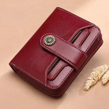 Women Short Cowhide Leather Wallet With Chain, Valentines Gifts For Her 1005004210360653-E
