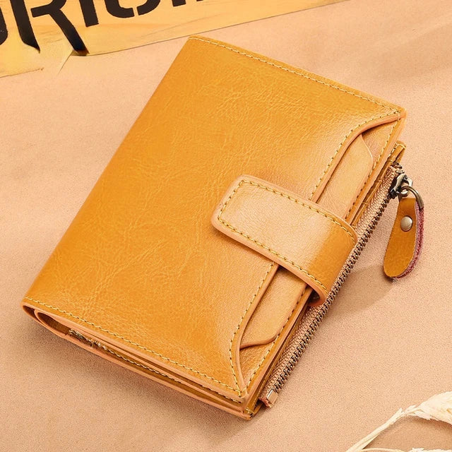 Women Short Cowhide Leather Wallet With Chain, Valentines Gifts For Her 1005004210360653-E