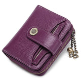 Women Short Cowhide Leather Wallet With Chain, Valentines Gifts For Her 1005004210360653-E