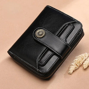 Women Short Cowhide Leather Wallet With Chain, Valentines Gifts For Her 1005004210360653-E