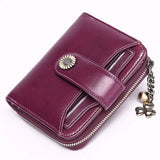 Women Short Cowhide Leather Wallet With Chain, Valentines Gifts For Her 1005004210360653-E
