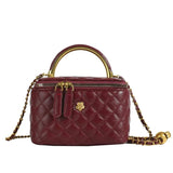 Women’S Diamond Pattern Bucket Crossbody Bag With Chain, Valentines Gifts For Her 1005008680565530-White Large Size