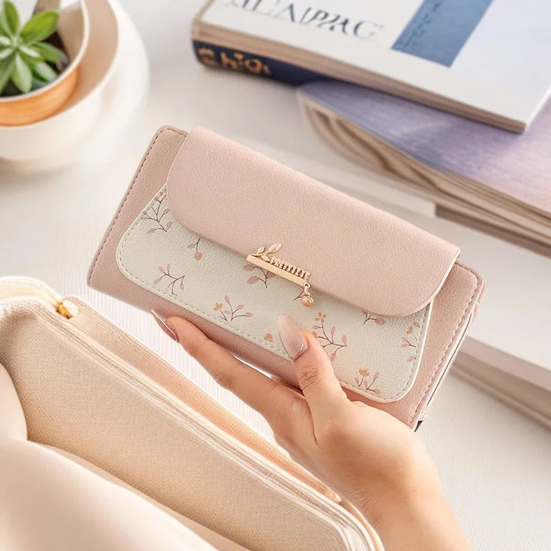 Women’S Floral Pu Long Wallet For Valentines Gifts For Her 1005009294732122-black