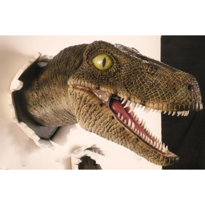 3D Wall Mount Dinosaur Bust Sculpture