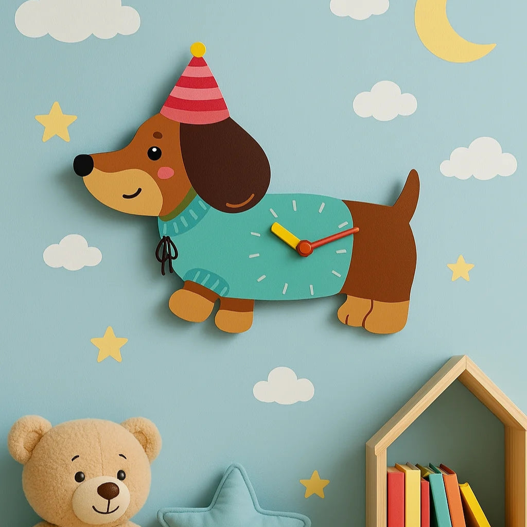 Playful Doggy Wall Clock