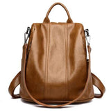 All Match Leather Soft Leather Anti Theft Multifunctional Backpack