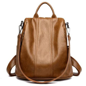 All Match Leather Soft Leather Anti Theft Multifunctional Backpack