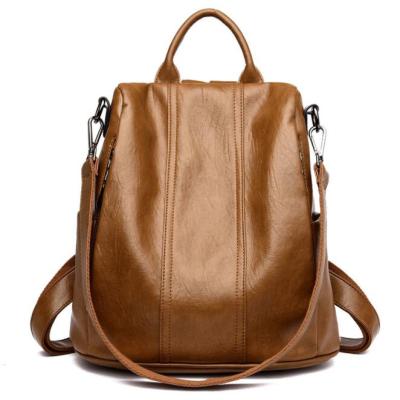 All Match Leather Soft Leather Anti Theft Multifunctional Backpack