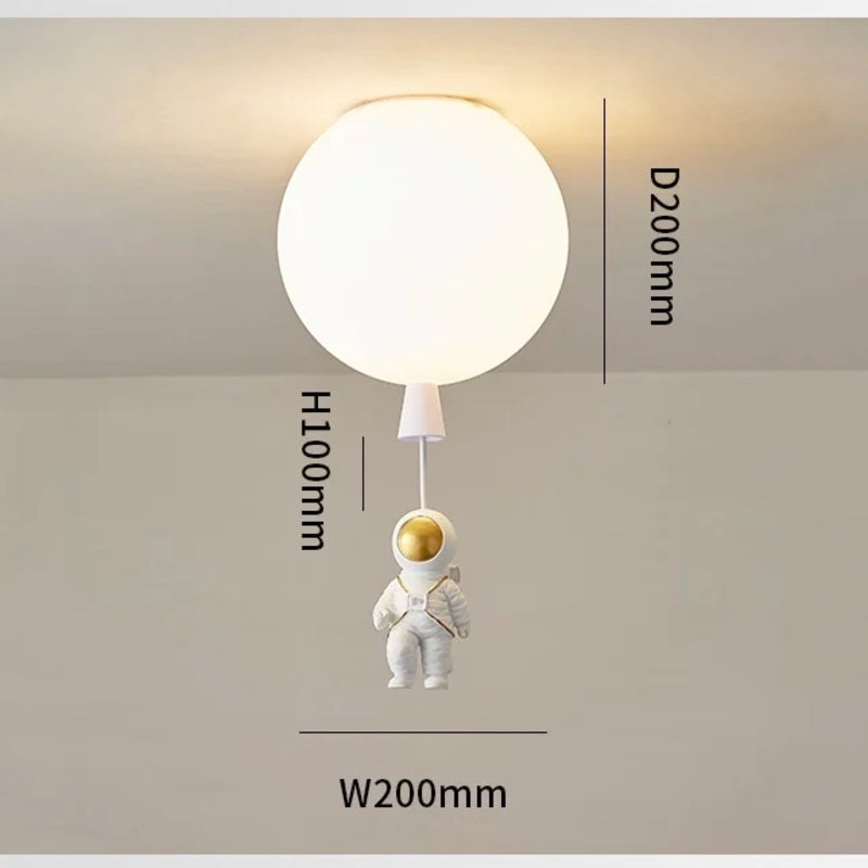 Astronaut Balloon Ceiling Light for Kids Bedroom or Study