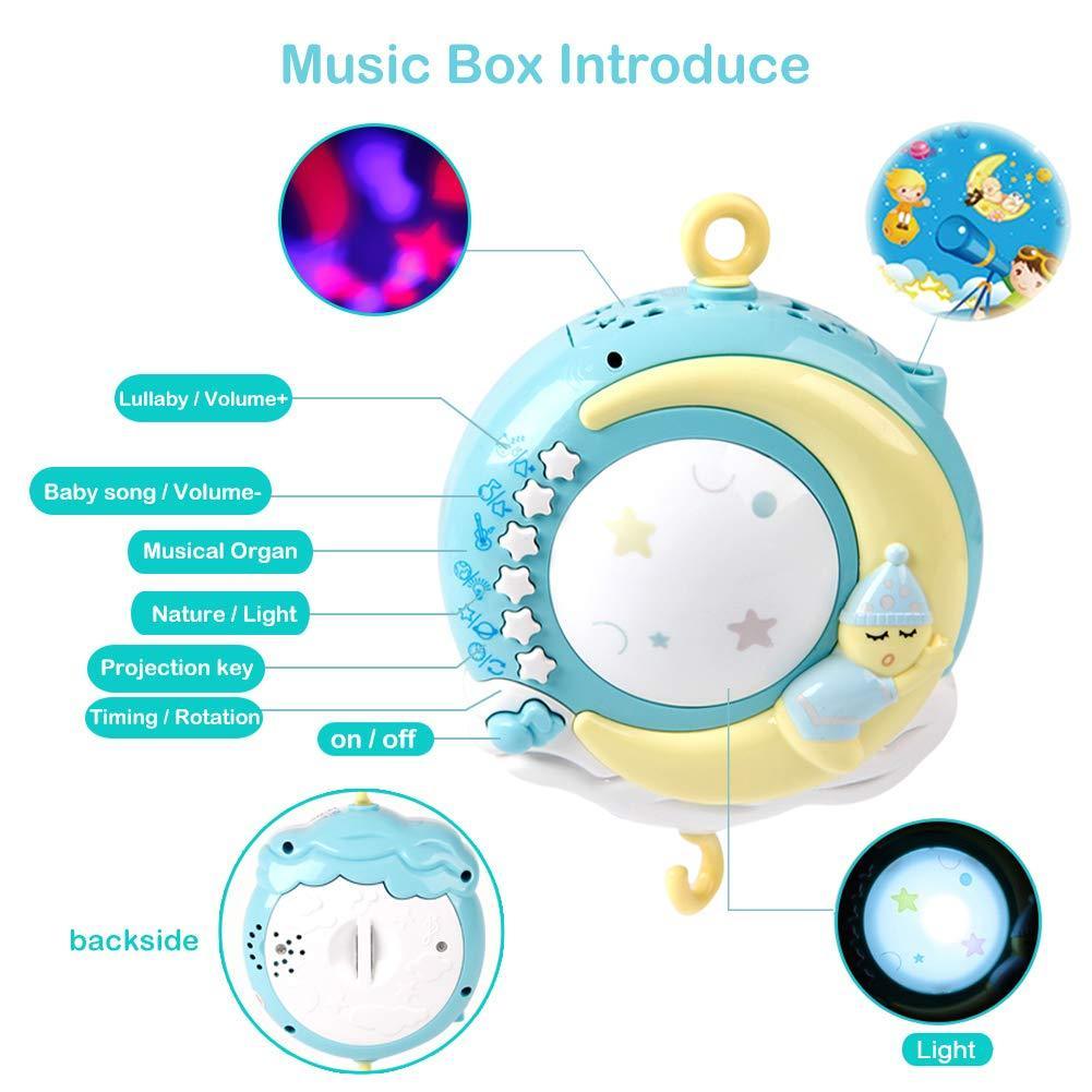 Baby Crib Mobile with Music, Night Light, and Star Projector