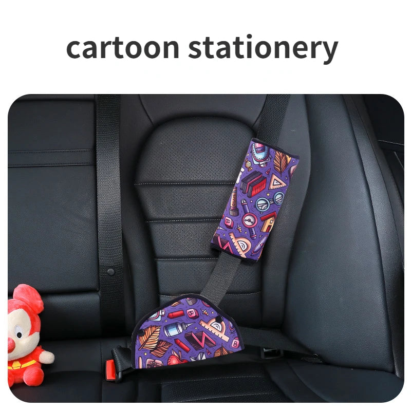 Cartoon Seat Belt Pad for Kids, Anti-Neck Safety Shoulder Cushion