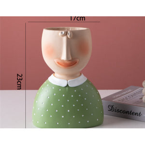 Face Planter Figurine Head Planter Pot