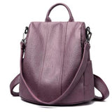 All Match Leather Soft Leather Anti Theft Multifunctional Backpack