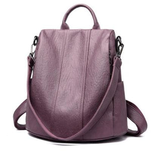 All Match Leather Soft Leather Anti Theft Multifunctional Backpack