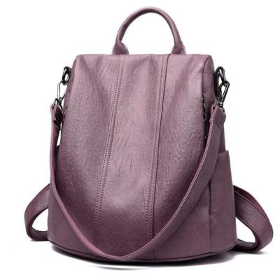 All Match Leather Soft Leather Anti Theft Multifunctional Backpack