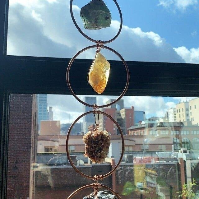 7 Chakra Crystal Hanging Ornament – Healing Gemstone Wall Decor
