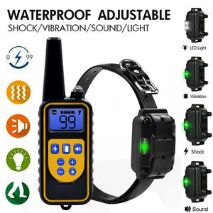 Rechargeable Waterproof Electric Dog Bark Collar With Remote Control For All Size Dogs