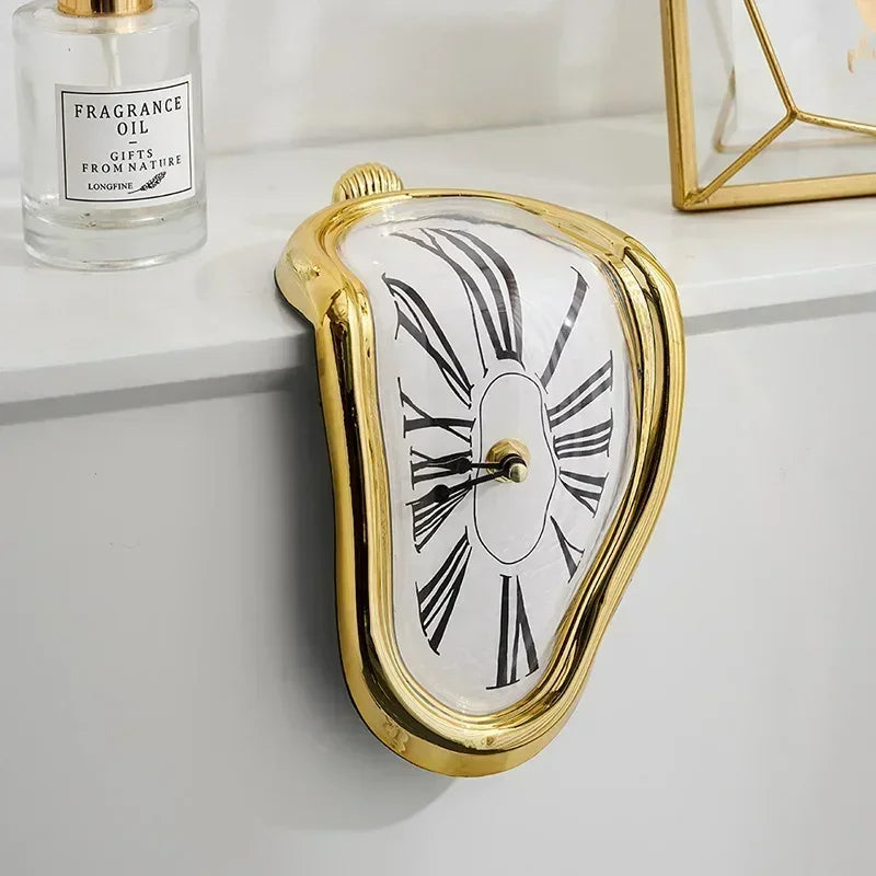 Surreal Melting Wall Clock with Roman Numerals Quartz Movement