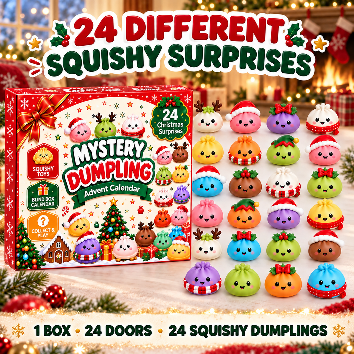 Squishy Dumpling Advent Calendar - 2026 Christmas Countdown