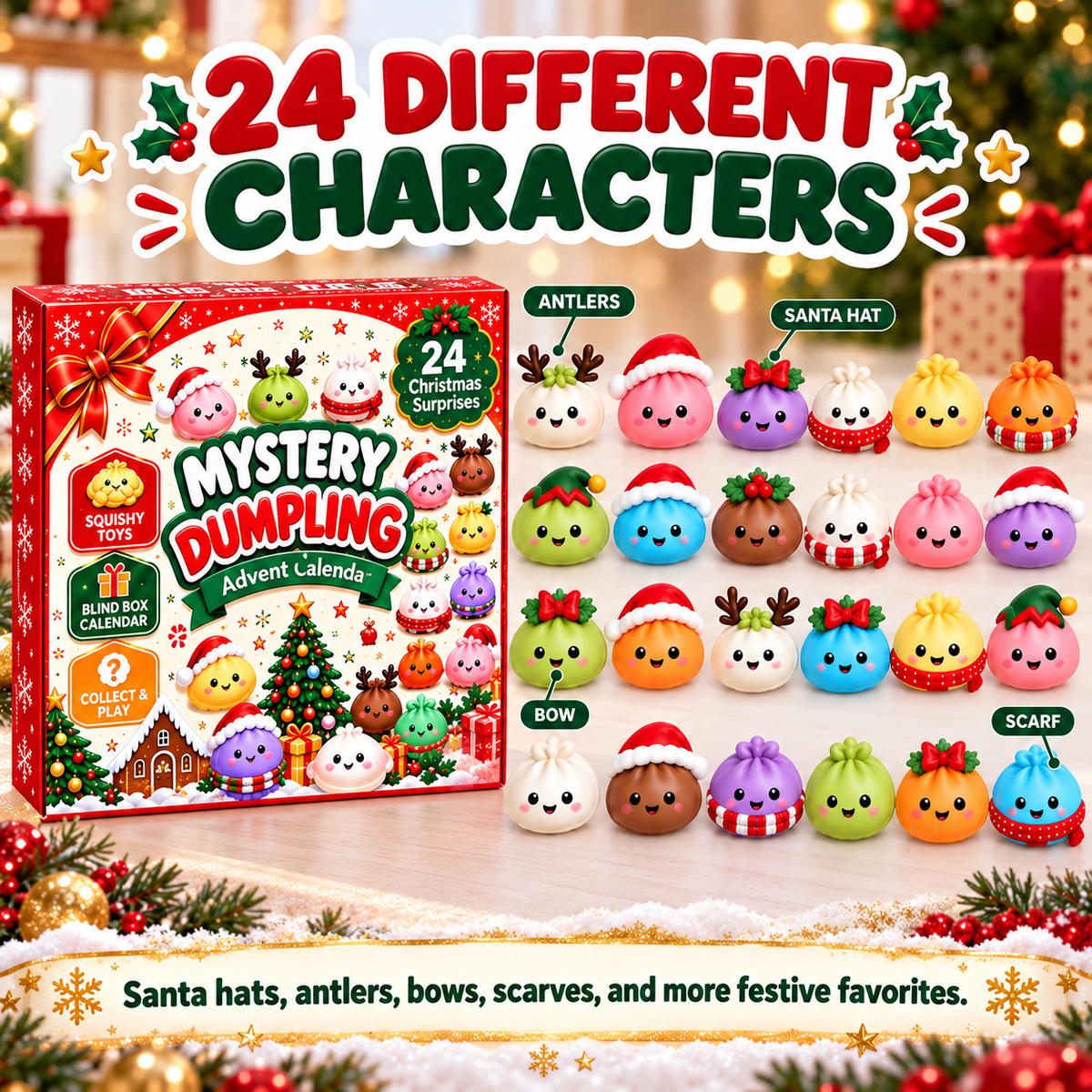Squishy Dumpling Advent Calendar - 2026 Christmas Countdown