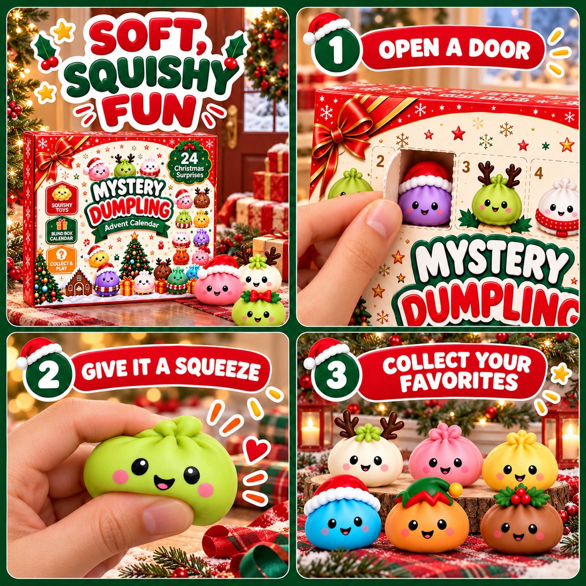 Squishy Dumpling Advent Calendar - 2026 Christmas Countdown