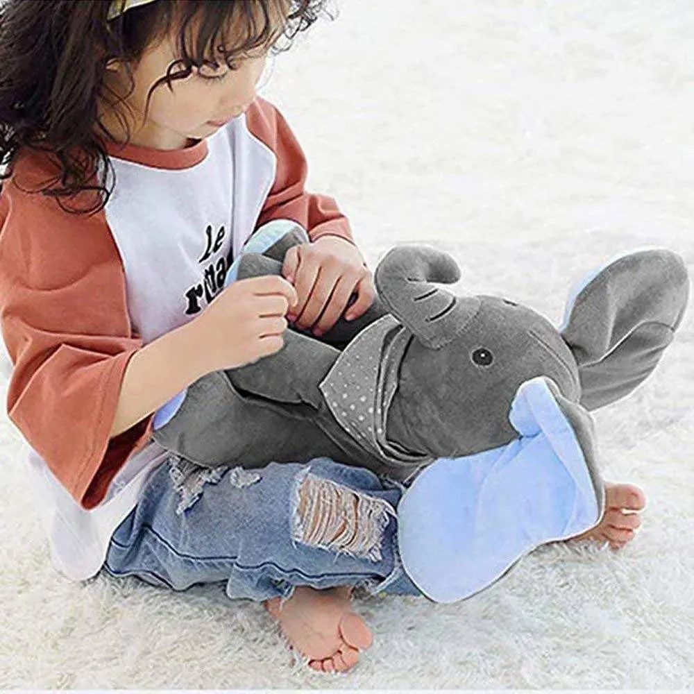 Baby Peek-A-Boo Singing Elephant Plush Toy Educational Electric
