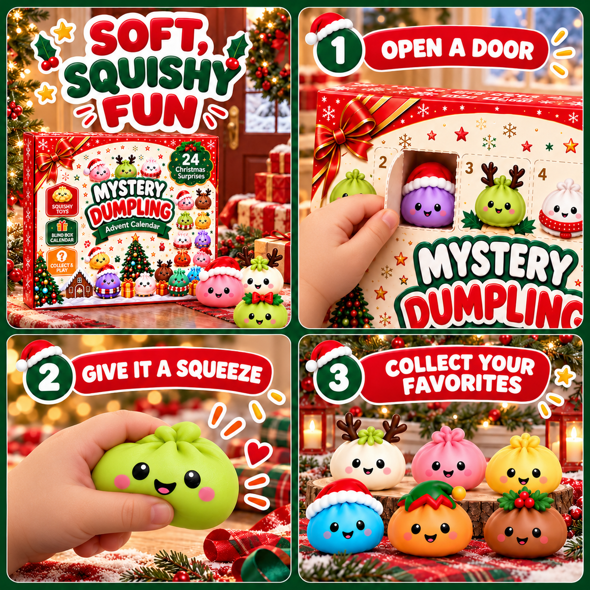 24 Surprises Dumpling Squishy Advent Calendar 2026