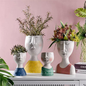 Face Planter Figurine Head Planter Pot