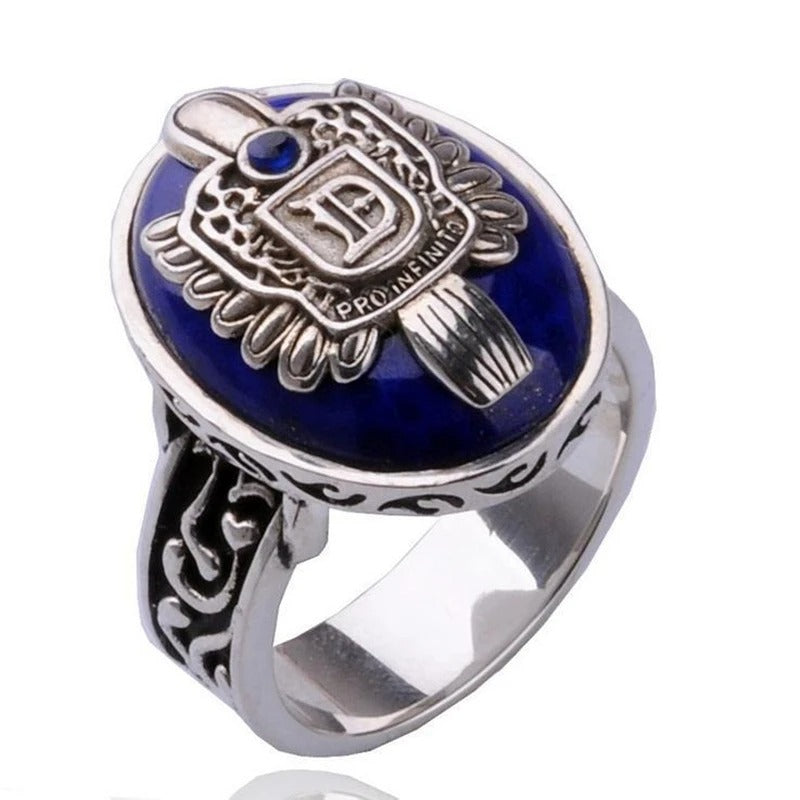 Punk Blue Enamel Ring for Men Women