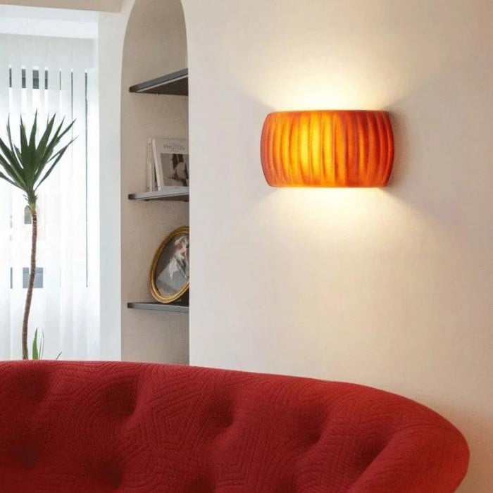 Modern Art Deco Resin Ribbed Wall Sconce HL225