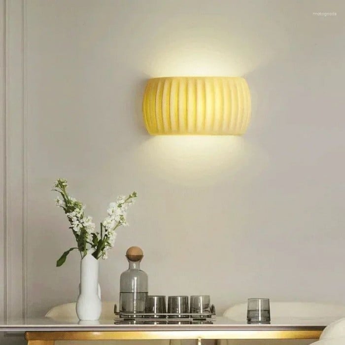 Modern Art Deco Resin Ribbed Wall Sconce HL225