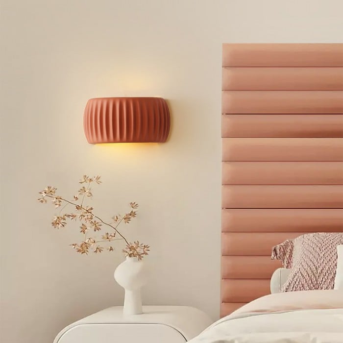 Modern Art Deco Resin Ribbed Wall Sconce HL225