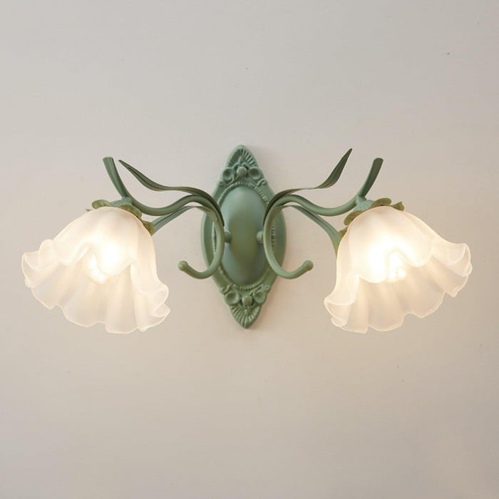 Nordic Retro Lily Flower Glass Wall Lamp HL304