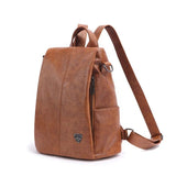 Women’s Composite Cowhide Anti-Theft Backpack with Back Zipper