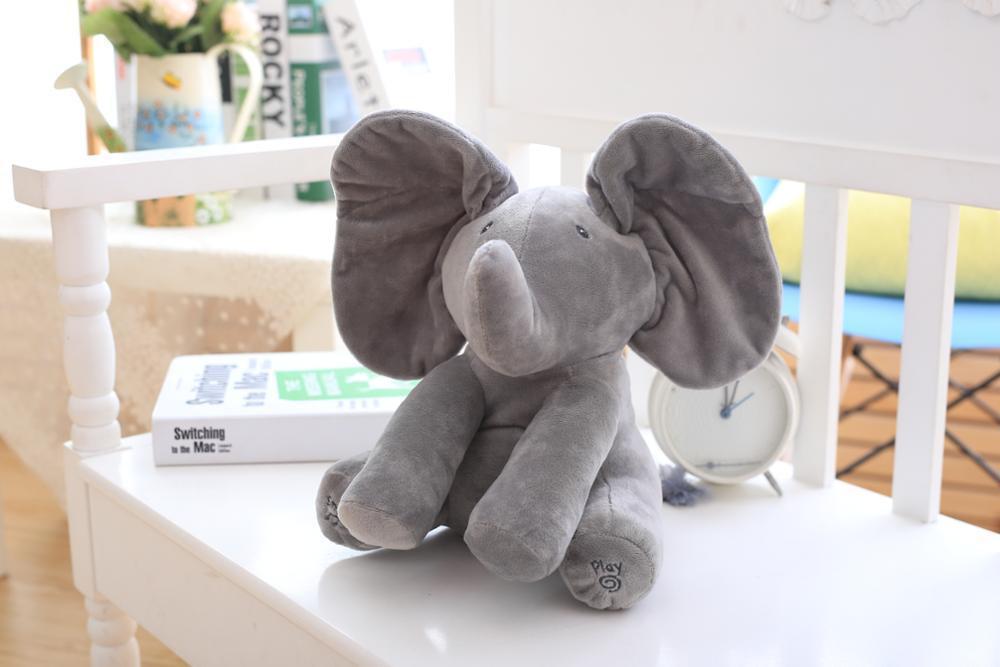 Peek-A-Boo Elephant Plush Toy Children'S Educational Electric
