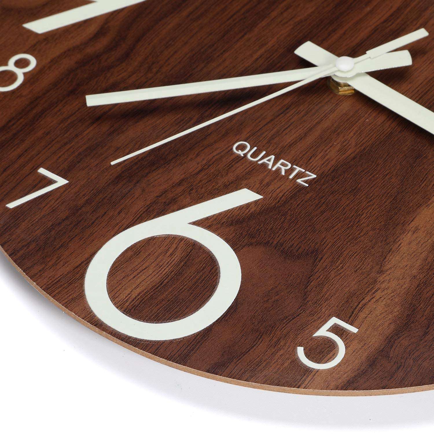 Hot-Luminous Wall Clock 12 Inch Wooden Silent Non-Ticking Wall Clock With Night Lights