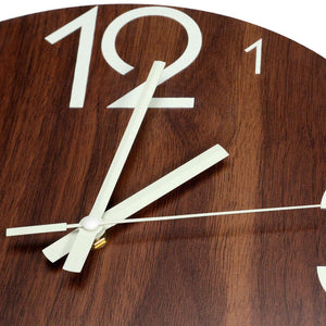 Hot-Luminous Wall Clock 12 Inch Wooden Silent Non-Ticking Wall Clock With Night Lights
